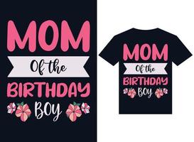 mamá del cumpleañero diseño de camiseta tipografía vector ilustración para imprimir