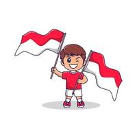 Cute Indonesia Independence day mascot 17 august vector