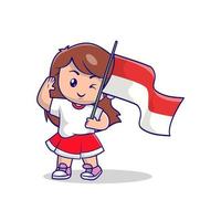 Cute Indonesia Independence day mascot 17 august vector