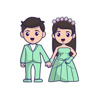 ilustración de boda de pareja de novios vector