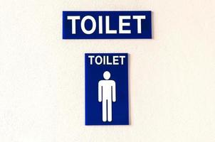 Blue man toilet sign photo