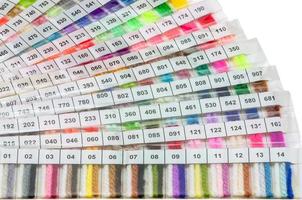 Yarn color sample cards catalog photo