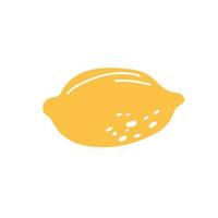 Yellow lemon logo on isolated background. Hand drawn design style. vector