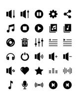 Music and Multimedia Icon Set 30 isolated on white background vector