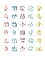 Online Healthcare  Icon Set 30 isolated on white background vector