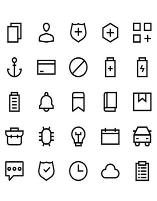 User Interface 2 Icon Set 30 isolated on white background