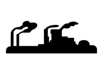 Simple Factory Icon, manufacturing plant, business unit silhouette illustration. vector