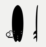 Surfboard Silhouette, set of surfing boards Illustration. vector