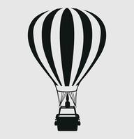 Hot Air Ballon silhouette, flaying Ride Tour Airship illustration. vector