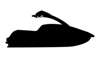 Stand Jet ski water scooter Silhouette personal watercraft Illustration.