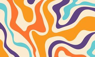 Abstract hand drawn psychedelic groovy background. Retro wavy vector illustration