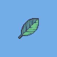 Fully editable pixel art vector illustration leaf for game development, graphic design, poster and art.