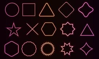 Set of neon light frames vector