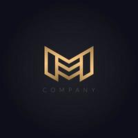 M initial based letter icon logo - Unique modern creative M Monogram, elegant luxurious artistic gold color Icon M. vector