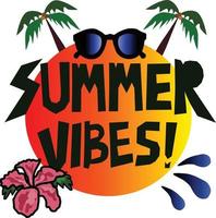 Summer vibes icon logo vector