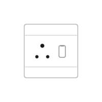 Power plug Socket Outlet type M with switch vector