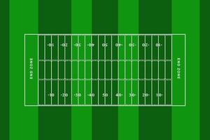 American football field dimensions. Outline football playground top view. vector