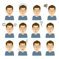 Man with different facial expressions