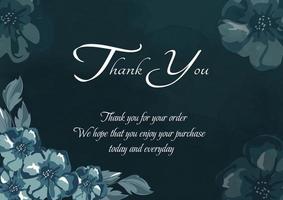 Premium luxury floral thank you order card vector