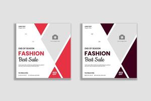 Fashion sale social media posts and web banner vector template