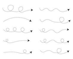 Set of Dashed Line Arrows vector