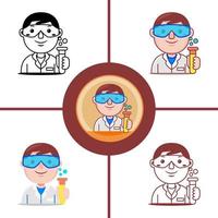 Chemist profession in flat design style vector