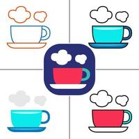 hot coffee in flat design style vector