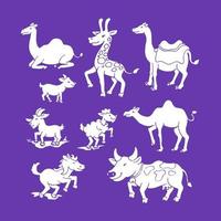 Eid al-Adha Sacrificial Animals camel  cow  sheep and goats vector