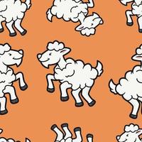 goat pattern seamless Free Vector