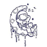 Coloring book for children illustration , Astronaut vector