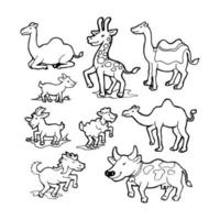 Eid al-Adha Sacrificial Animals camel  cow  sheep and goats vector