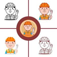 Engineer profession in flat design style vector