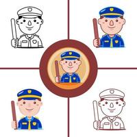 Police profession in flat design style vector