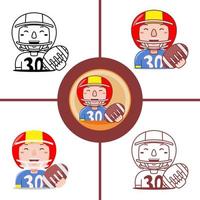 American Football Player profession in flat design style