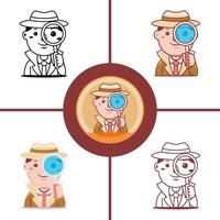Detective profession in flat design style vector