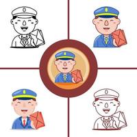 Postman profession in flat design style vector