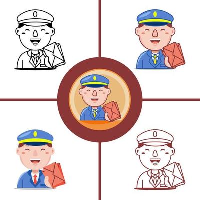 Postman profession in flat design style
