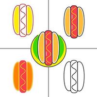 hot dog in flat design style vector