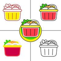 rice bowl in flat design style vector