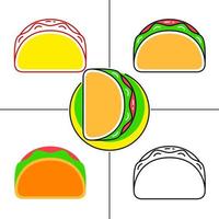 taco en estilo de diseño plano vector