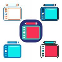 graphic tablet in flat design style vector