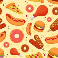 Junk Food Seamless Pattern vector