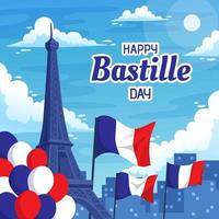 Happy Bastille Day Concept vector