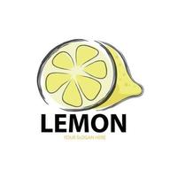 Abstract modern lemon icon sliced, isolated on a white background. For web, print, product design, lemon logo. Doddle, line, contour. Hand drawn vector flat illustration.