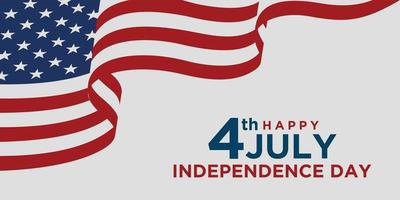 Happy 4th july holiday in the US. American independence day greeting card vector illustration