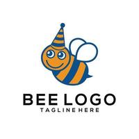 abeja logo vector icono ilustración