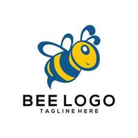 Bee logo vector icon illustration