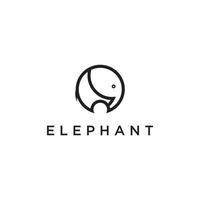 Elephant line logo vector icon design template.