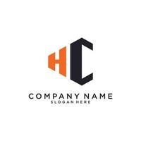 HC or CH letter logo design vector. vector