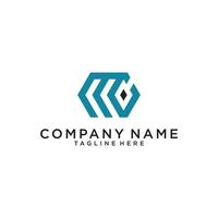 MC or CM initial letter logo design. vector